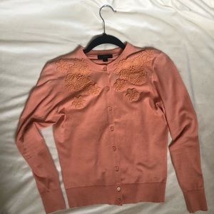 J. Crew Peach Aplique Cardigan Size S